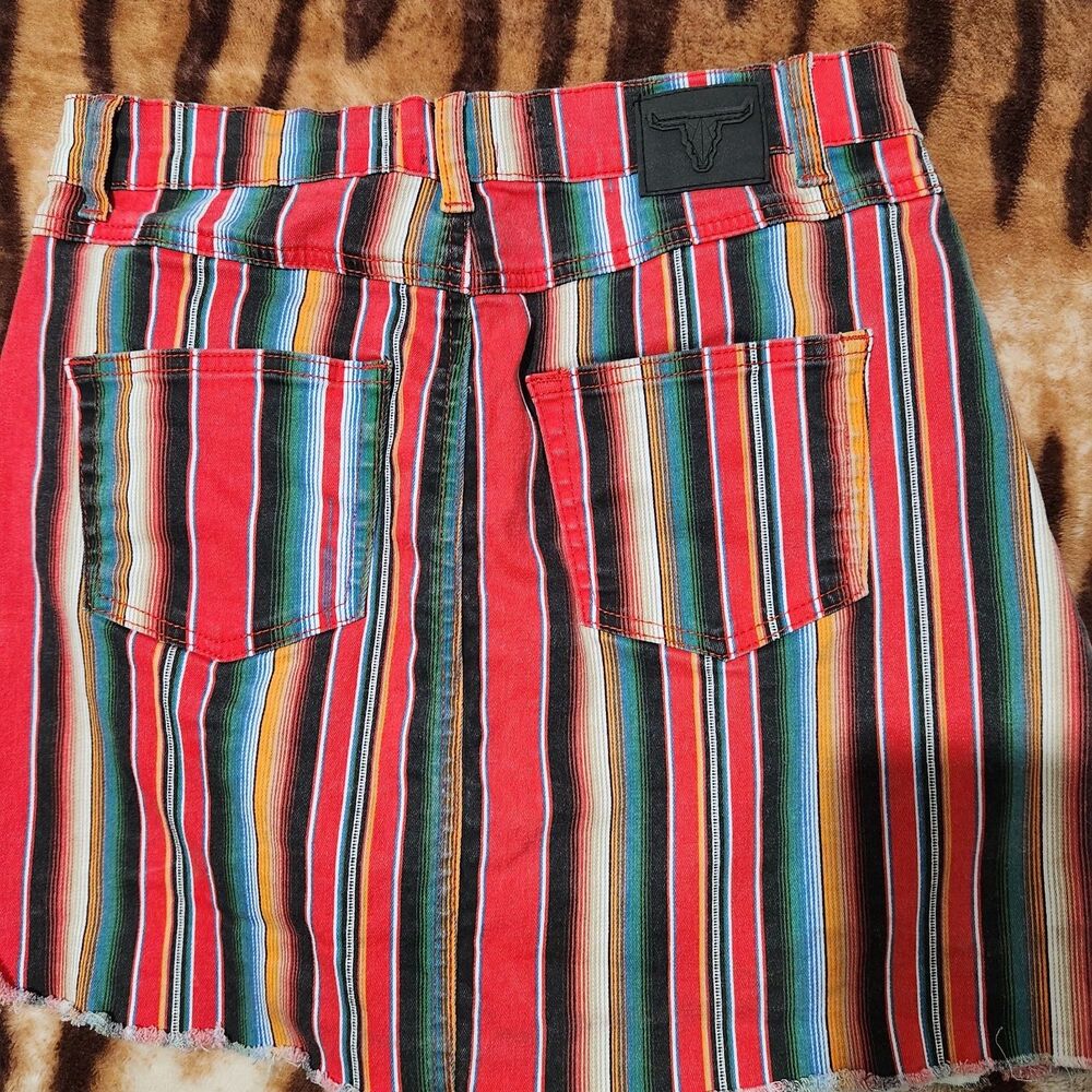 Lucky And Blessed Mini Skirt Size 8 Colorful With Pockets - Picture 2 of 13